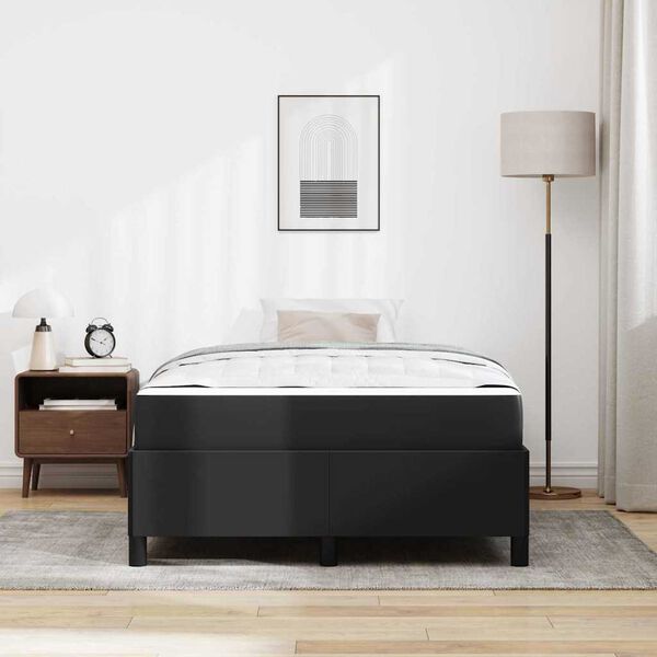 vidaXL Cadre de lit avec matelas Noir 120 x 200 cm tissu