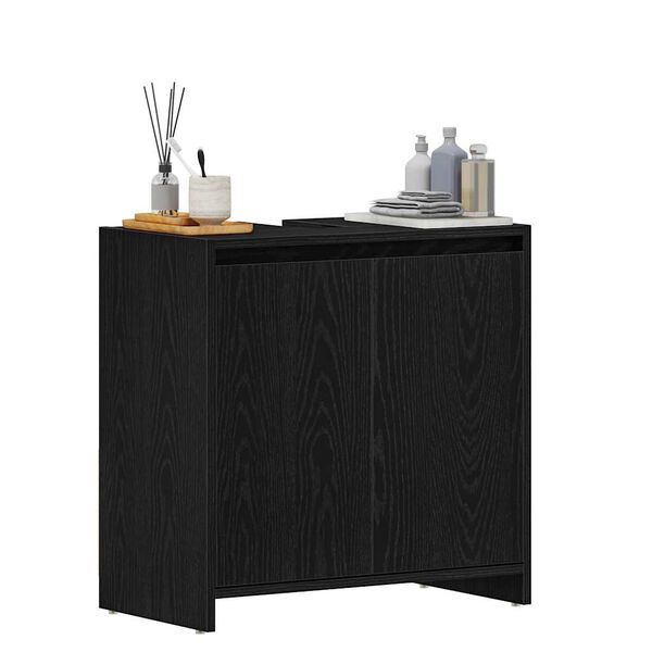 vidaXL Armoire de bain ch&ecirc;ne noir 60x33x60 cm bois d'ing&eacute;nierie