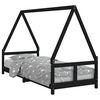 vidaXL Cadre de lit pour enfants noir 80x200 cm bois de pin massif
