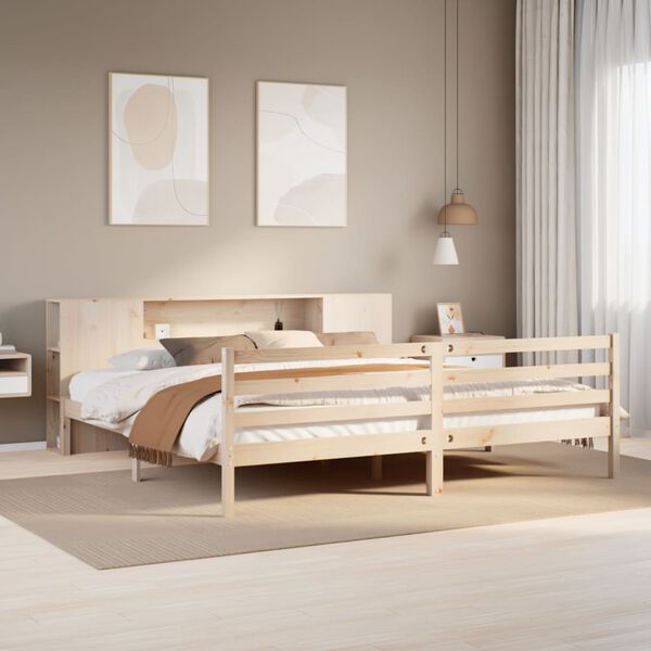 vidaXL Lit biblioth&egrave;que sans matelas 180x200 cm bois massif de pin