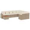 vidaXL Salon de jardin avec coussins 10 pcs beige r&eacute;sine tress&eacute;e