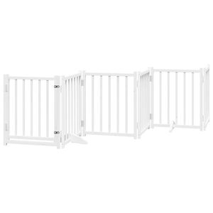 vidaXL Barri&egrave;re pour chiens avec porte 6 panneaux bois de sapin massif