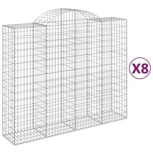 vidaXL Paniers &agrave; gabions arqu&eacute;s 8 pcs 200x50x160/180 cm Fer galvanis&eacute;