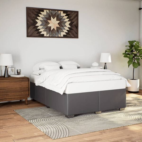 vidaXL Cadre de lit sans matelas gris 140x200 cm similicuir