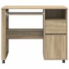 vidaXL Bureau avec roues avec tiroir Ch&ecirc;ne Sonoma 91 x 50 x 77 cm