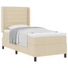 vidaXL Lit &agrave; ressorts avec matelas Cr&egrave;me 90 x 190 cm tissu
