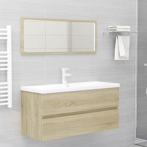 vidaXL Ensemble de meubles de salle de bain Ch&ecirc;ne sonoma Agglom&eacute;r&eacute;