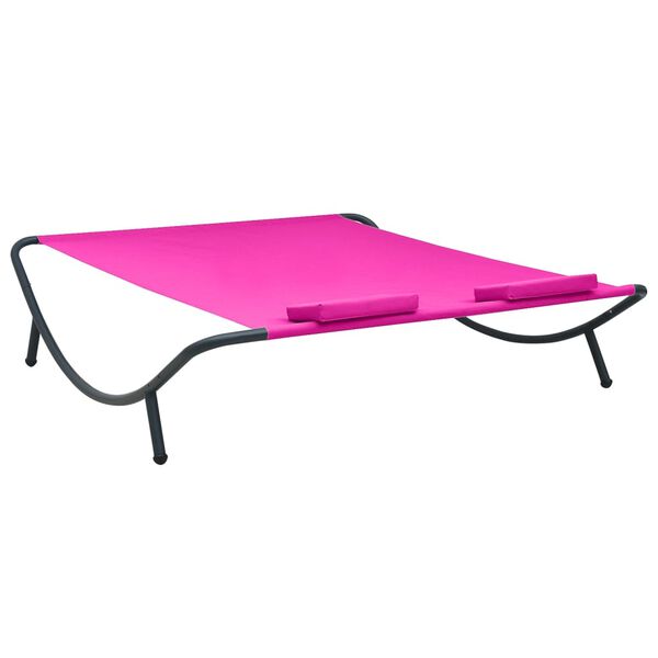 vidaXL Lit de repos d'extérieur tissu rose