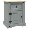 vidaXL Table de chevet Gamme Corona pin mexicain Gris 53x39x67 cm