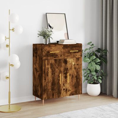 vidaXL Buffet chêne fumé 69,5x34x90 cm bois d'ingénierie