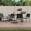 vidaXL Ensemble &agrave; manger de jardin 5 pcs coussins r&eacute;sine tress&eacute;e acier