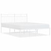 vidaXL Cadre de lit m&eacute;tal sans matelas et t&ecirc;te de lit blanc 140x200 cm