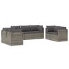 vidaXL Salon de jardin 7 pcs avec coussins Gris R&eacute;sine tress&eacute;e