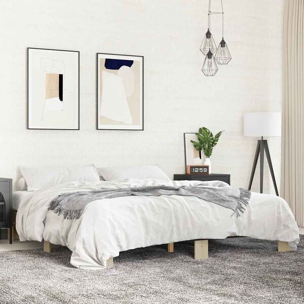 vidaXL Cadre de lit sans matelas ch&ecirc;ne sonoma 160x200 cm