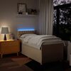 vidaXL Sommier &agrave; lattes de lit avec matelas Cr&egrave;me 80x200 cm Tissu