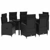 vidaXL Ensemble de salle &agrave; manger pour jardin 7 pc Noir