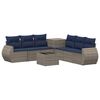 vidaXL Ensemble de Canap&eacute;s 8 pc Gris et bleu marine
