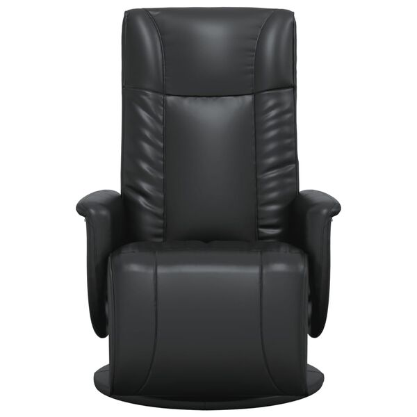 vidaXL Fauteuil inclinable avec repose-pieds noir similicuir