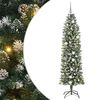 vidaXL Arbre de No&euml;l artificiel slim Vert et blanc 210 cm