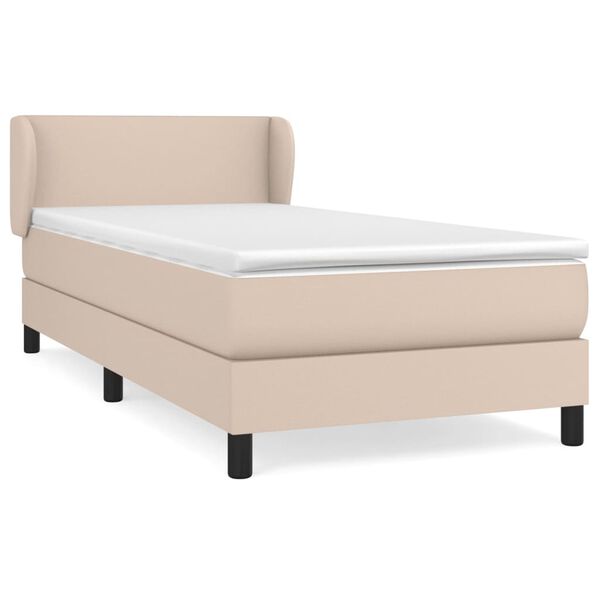 vidaXL Sommier &agrave; lattes de lit avec matelas Cappuccino 100x200 cm