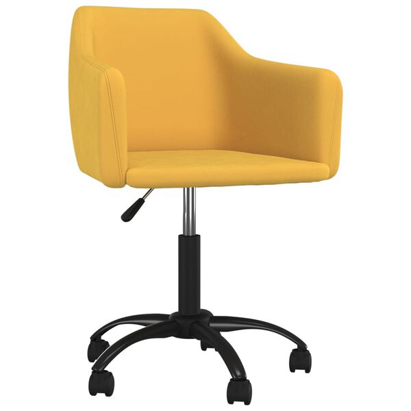 vidaXL Chaises &agrave; manger pivotantes lot de 4 Jaune Velours