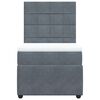 vidaXL Sommier &agrave; lattes de lit et matelas Gris fonc&eacute; 90x200 cm Velours