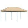 vidaXL Tente de f&ecirc;te Beige avec cadre bleu Tissu Oxford