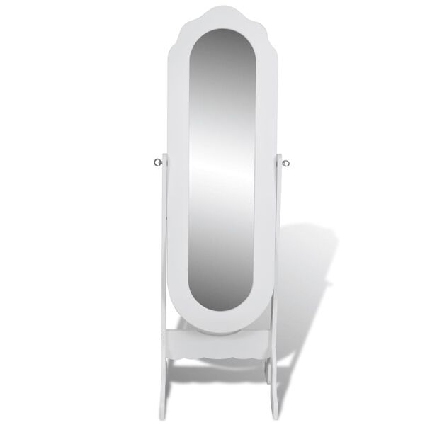 vidaXL Miroir sur pied r&eacute;glable Blanc
