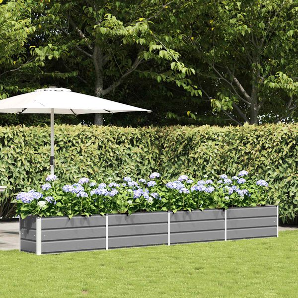 vidaXL Jardini&egrave;re Gris clair 480 x 50 x 45 cm Acier galvanis&eacute;