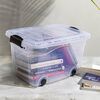 vidaXL Bo&icirc;tes de rangement et roues et couvercles 2pcs Transparent 60L