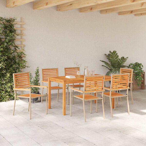 vidaXL Ensemble de salle à manger pour jardin 7 pcs Beige