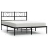 vidaXL Cadre de lit m&eacute;tal sans matelas avec t&ecirc;te de lit noir 120x200cm