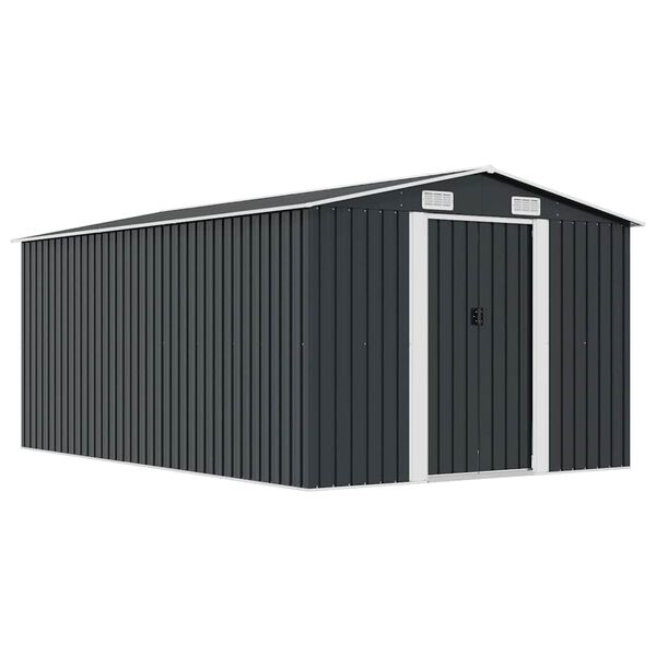 vidaXL Abri de jardin 257x392x181 cm M&eacute;tal Anthracite