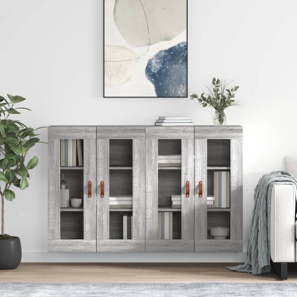 vidaXL Armoires murales 2 pcs sonoma gris bois d'ing&eacute;nierie