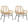 vidaXL Chaises de jardin lot de 2 marron r&eacute;sine tress&eacute;e