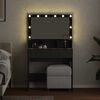 vidaXL Table de Toilette avec tiroir Ch&ecirc;ne noir 80 x 41 x 134,5 cm