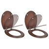 vidaXL Si&egrave;ges de toilette avec couvercles 2 pcs MDF Marron