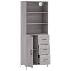 vidaXL Buffet haut Sonoma gris 69,5x34x180 cm Bois d'ing&eacute;nierie