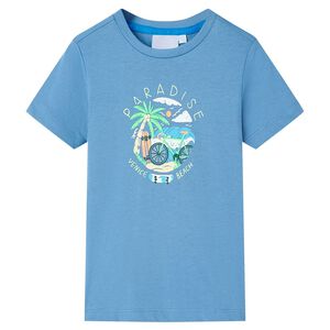 vidaXL T-shirt pour enfants bleu moyen 116
