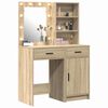 vidaXL Ensemble de table de maquillage avec LED 2 pcs Ch&ecirc;ne Sonoma
