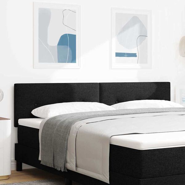 vidaXL T&ecirc;te de lit avec t&ecirc;te de lit Noir 180 cm Cuir synth&eacute;tique