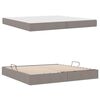 vidaXL Lit avec rangement et matelas Taupe 200 x 200 cm Polyester
