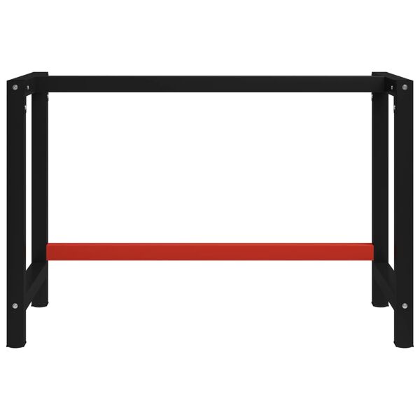 vidaXL Cadre de banc de travail Métal 120x57x79 cm Noir et rouge
