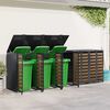 vidaXL Rangement de poubelle &agrave; roulettes pour 3 poubelles Anthracite