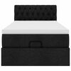 vidaXL Cadre de lit ottoman avec matelas noir 90x190 cm tissu