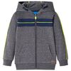 Sweat-shirt &agrave; capuche fermeture &eacute;clair enfants gris m&eacute;lang&eacute; 92