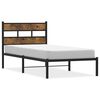 vidaXL Cadre de lit en m&eacute;tal sans matelas ch&ecirc;ne fum&eacute; 80x200 cm