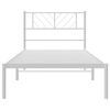 vidaXL Cadre de lit m&eacute;tal sans matelas avec t&ecirc;te de lit blanc 75x190cm