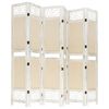 vidaXL Cloison de s&eacute;paration 6 panneaux Cr&egrave;me 210x165 cm Tissu