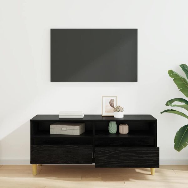 vidaXL Meuble TV Ch&ecirc;ne noir 100 x 34,5 x 44,5 cm Bois d'ing&eacute;nierie